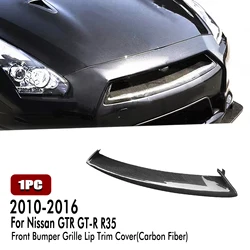 Front Grille Lip Trim Cover Carbon Fiber Car Upper Bumper Hood Air Vent Outlet For Nissan GTR GT-R R35 2012-2016