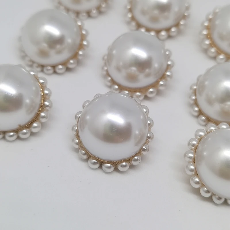 18MM Luxury Big Pearl Buttons For Crafts Sewing Notion Supliers Vintage Elegant Button Up Sewing Accessories Decorative Sew DIY