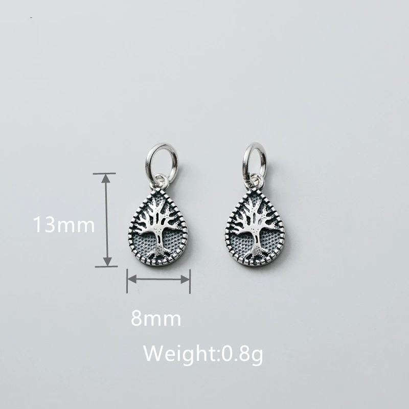 100% Real Sterling 925 Silver Accaccessories Little Tree Charm Pendant For Bracelets Necklaces Key Diy Material