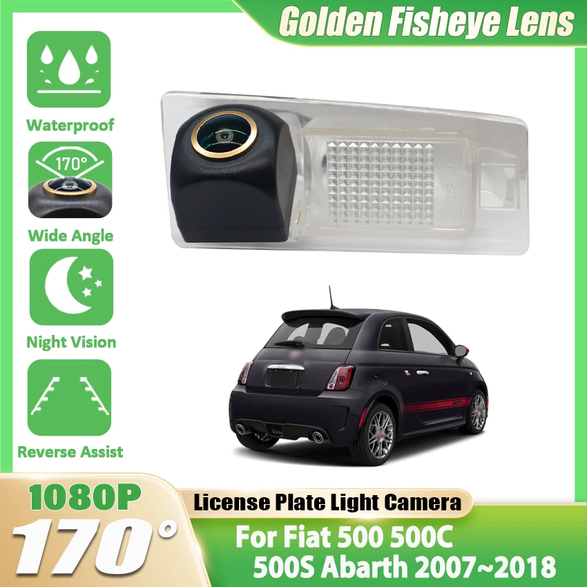 FOR Fiat 500 500C 500S Abarth 2007~2014 2015 2016 2017 2018 Car Parking Back up Reverse Rear View Camera HD CCD Night Vision