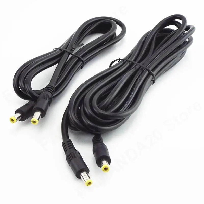 

12V 5.5MM X2.5mm Plug Power cable connector 0.5m 1.5M 3m DC male to male Cord Adapter Extension wire power supply M20