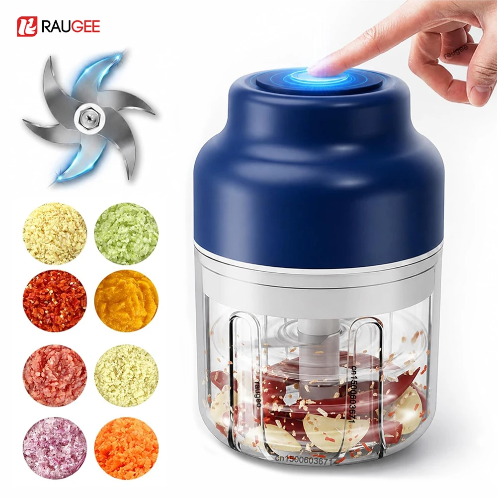 Electric Garlic Chopper Mini Portable Wireless Food Chopper USB Rechargeable Meat Grinder 320ML Vegetable Garlic Masher Blender