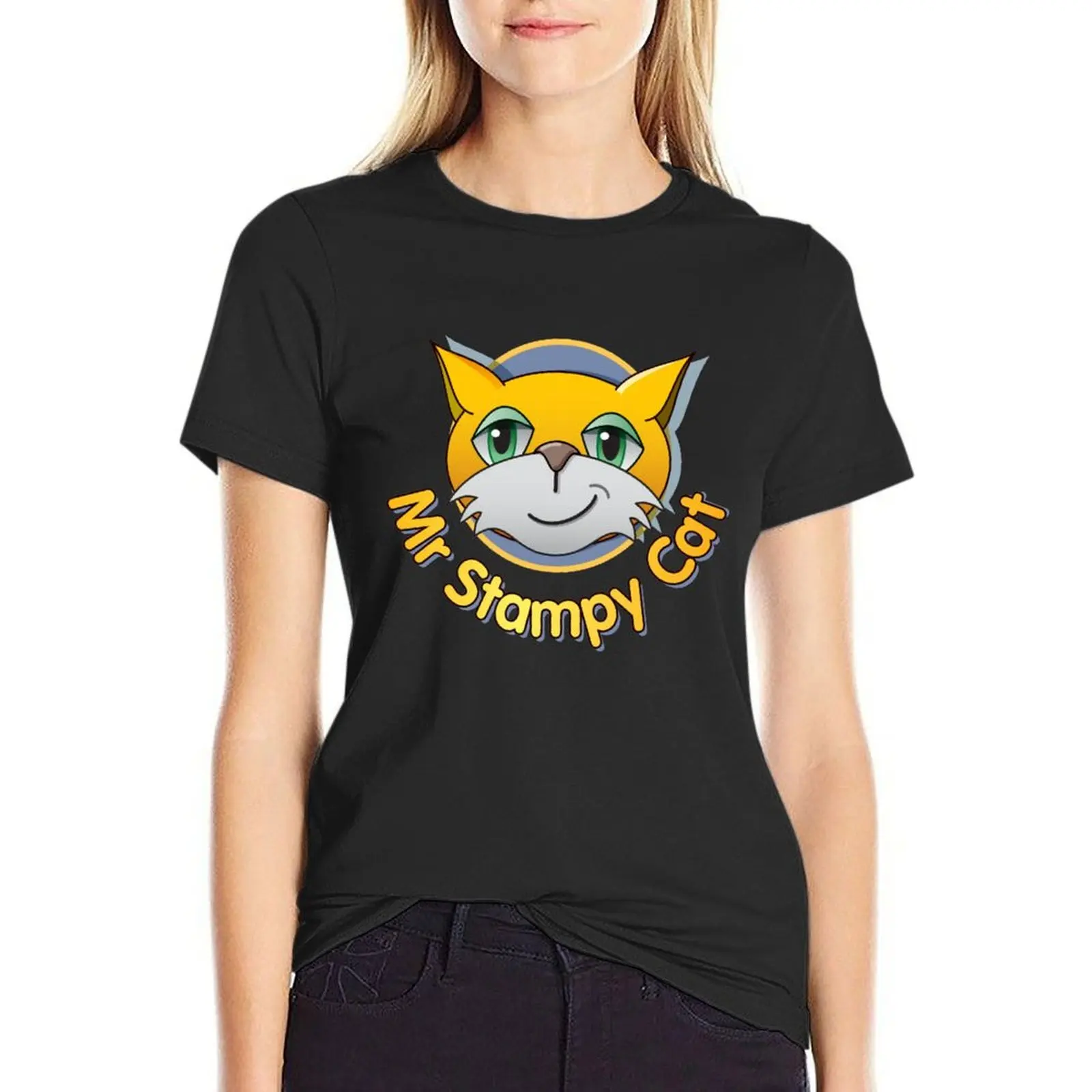 

Stampy Cat T-Shirt hippie clothes summer tops funnys Top Women