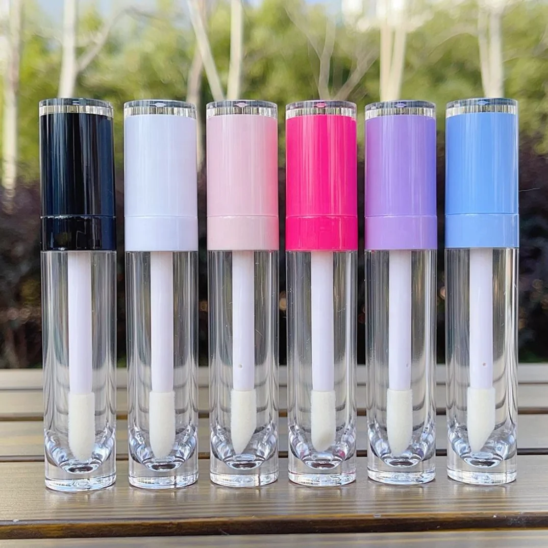 Empty Lip Oil Tube Container Wholesale Round Cosmetic Lip Gloss Bottle 8ml Big Wand Lipgloss Packaging Private Label