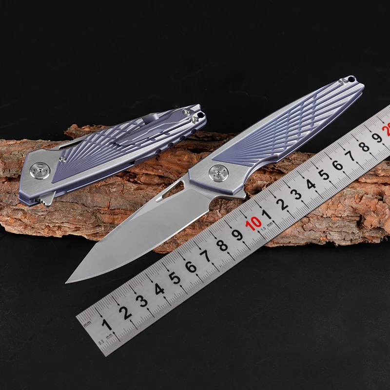 

Folding Knife M390 Blade +all Titanium Handle Outdoor Camping Hunting Fruit Trekking Pocket Knifet EDC Tools