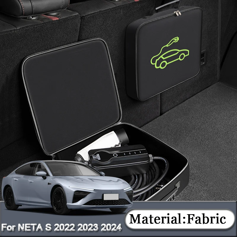 

For NETA S 2022 2023 2024 Car Charging Cable Storage Bag Charger Plugs EV Sockets Equipment Organizer Bag Waterproof Accessory