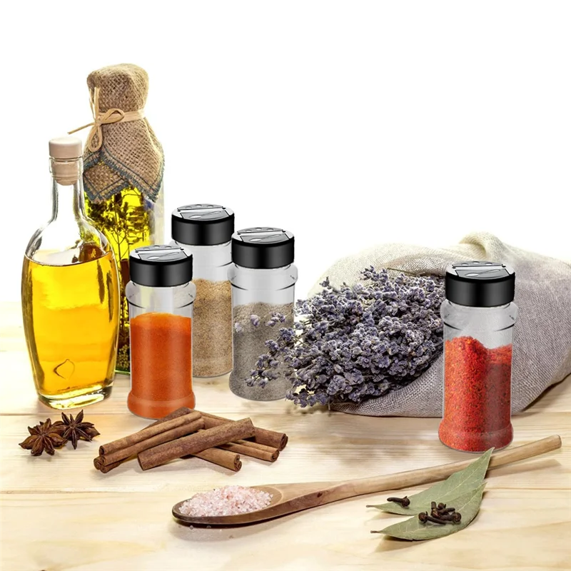 

ABKO-3 Oz Plastic Spice Jars 36 Pack Empty Seasoning Bottles Clear Small Containers With Cap Shaker And Stickers