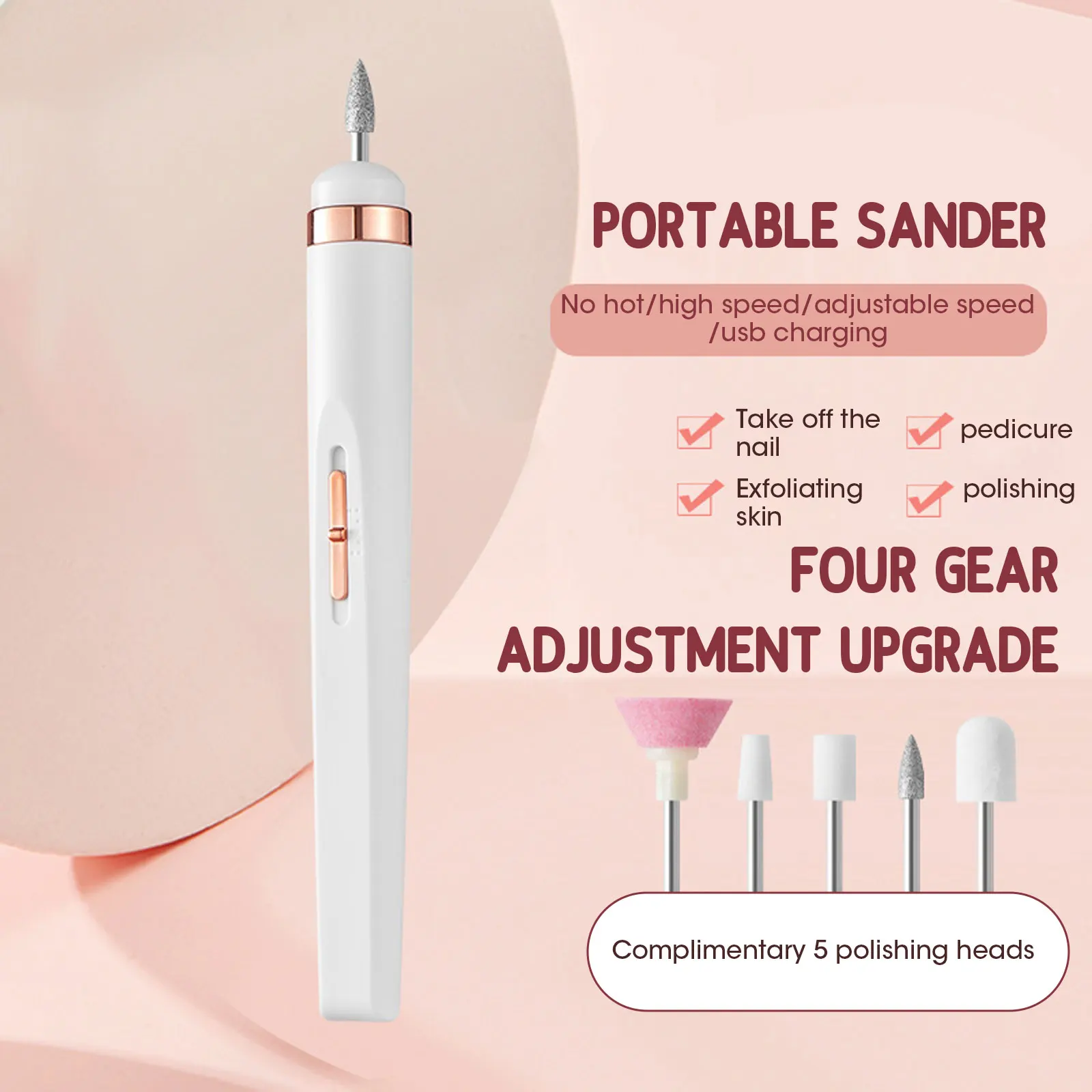 Professional Manicure Pedicure Kit Cordless Electric Nail File Set Nail Drill Machine Hand Foot Care Tool For Grind Trim Polish