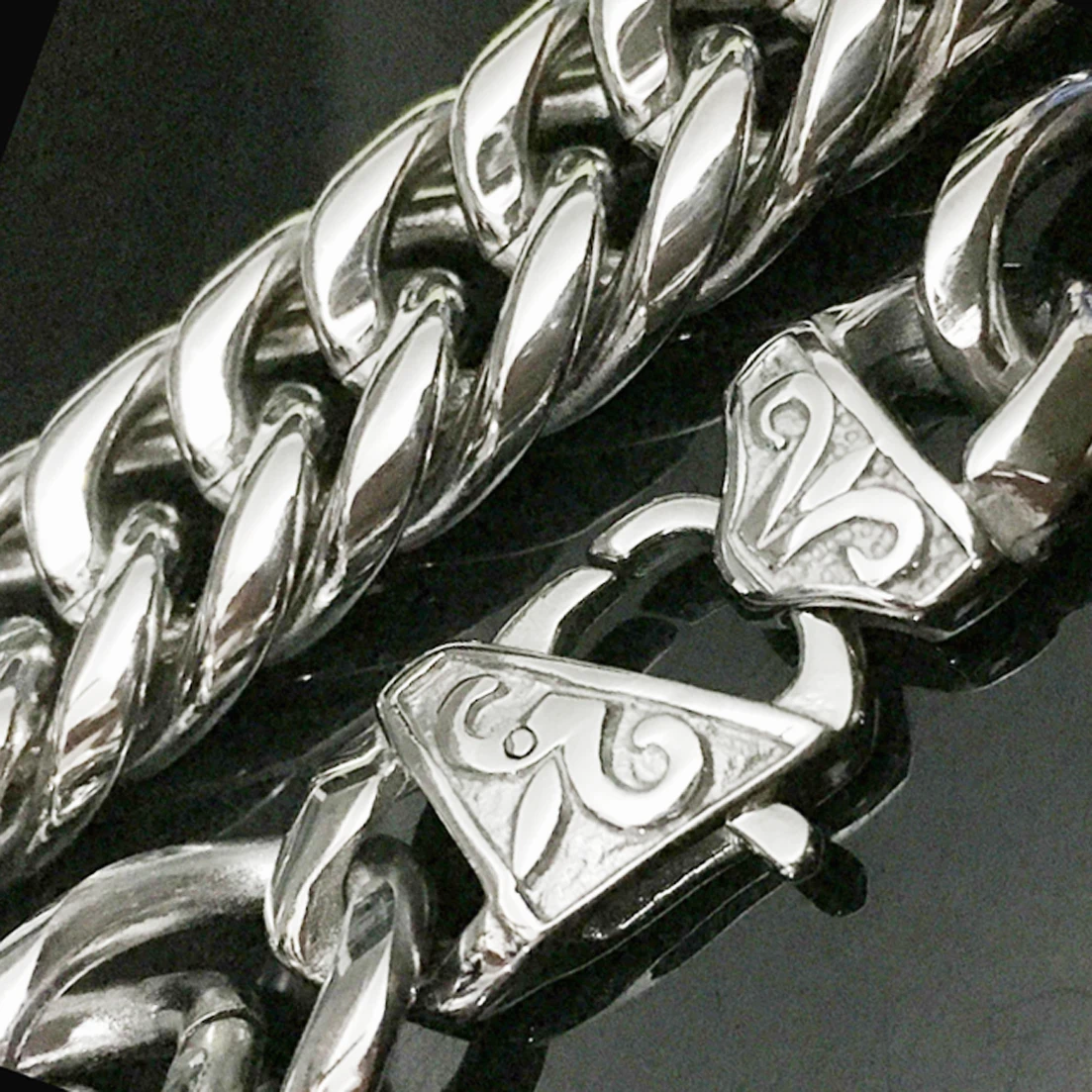 16mm Heavy Mens Chain Boys Necklace Double Curb Cuban Link Necklace 316L Stainless Steel Necklace 7-40 inch Optional