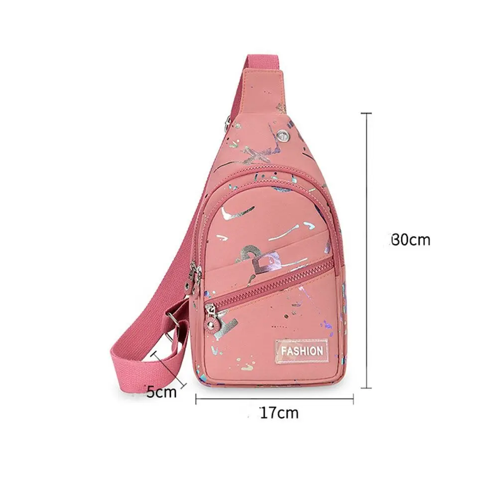 Hot Stamping Letters Chest Bag Multifuntional Waist Bags for Women Waterproof Oxford Casual Waist Packs Crossbody Chest Bags