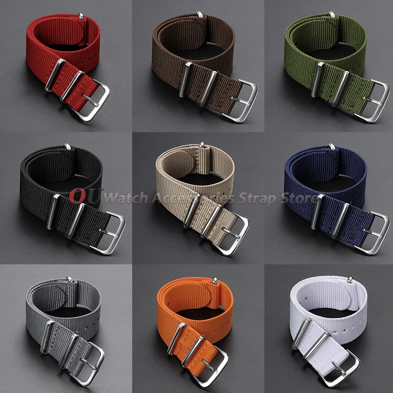 12mm 14mm 16mm 18mm 20mm 22mm 24mm Canvas Nylon Uhrenarmband Universelles Herren-Uhrenband Einteiliges Schlaufenarmband Damen Herren Armband – Detail 1