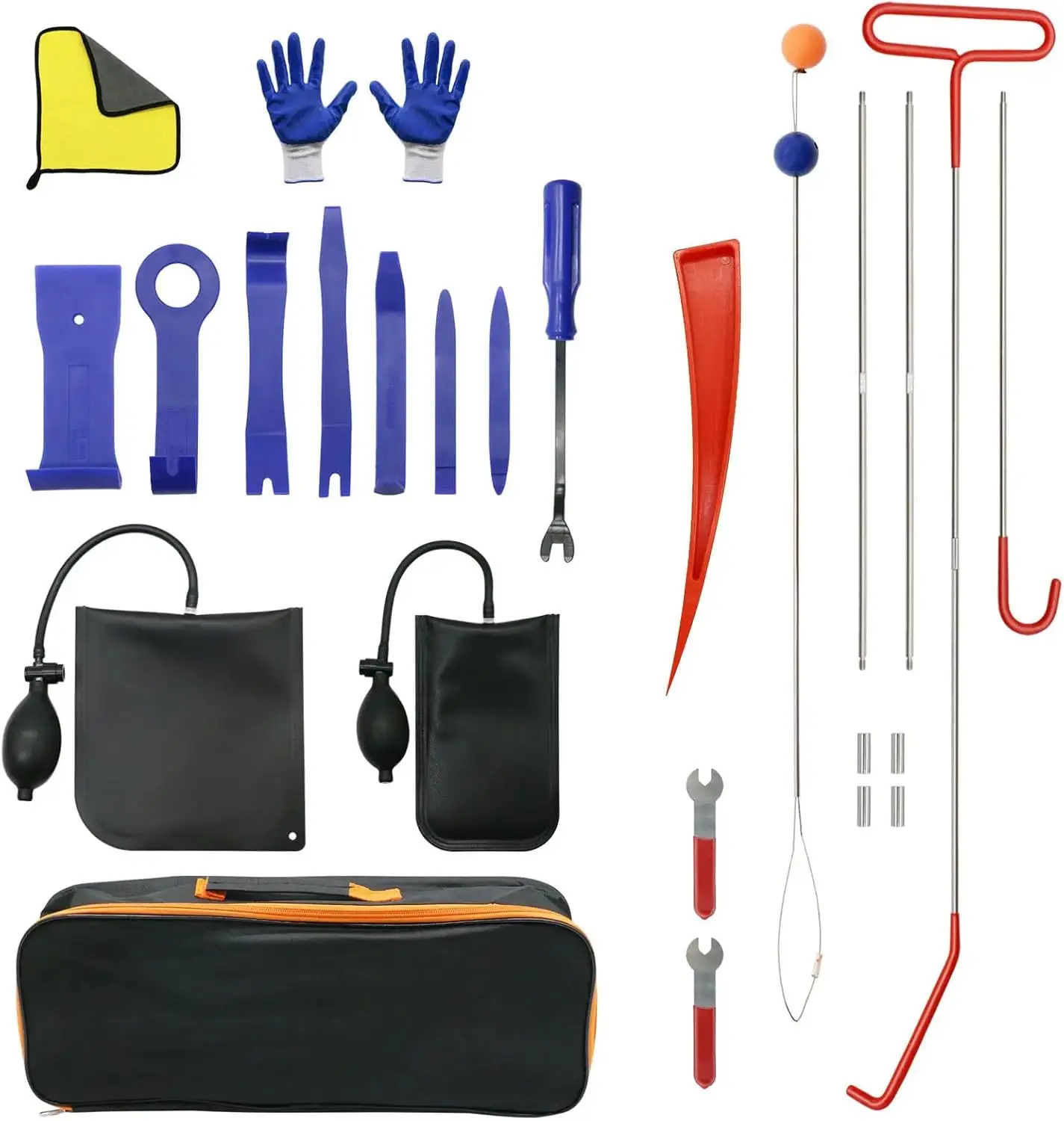 

Car Repair Tool Kit, Portable Automotive Tool Set Open Door, Emergency Tool with Carrying Bag for Vehicles