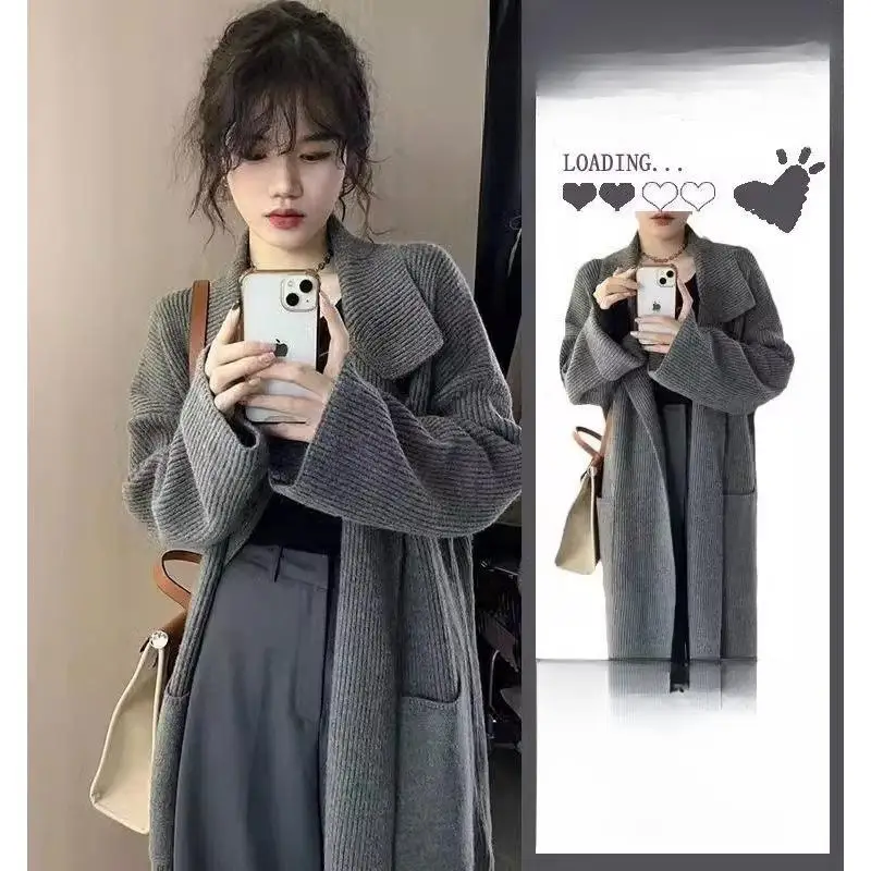 

Длинные кардиганы в японском стиле, оверсайз, женские, осенние, с клетчатым узором, с оборками, минималистичные, с флокированием, без рукавов, свободного кроя, ажурные, в стиле Харадзюку