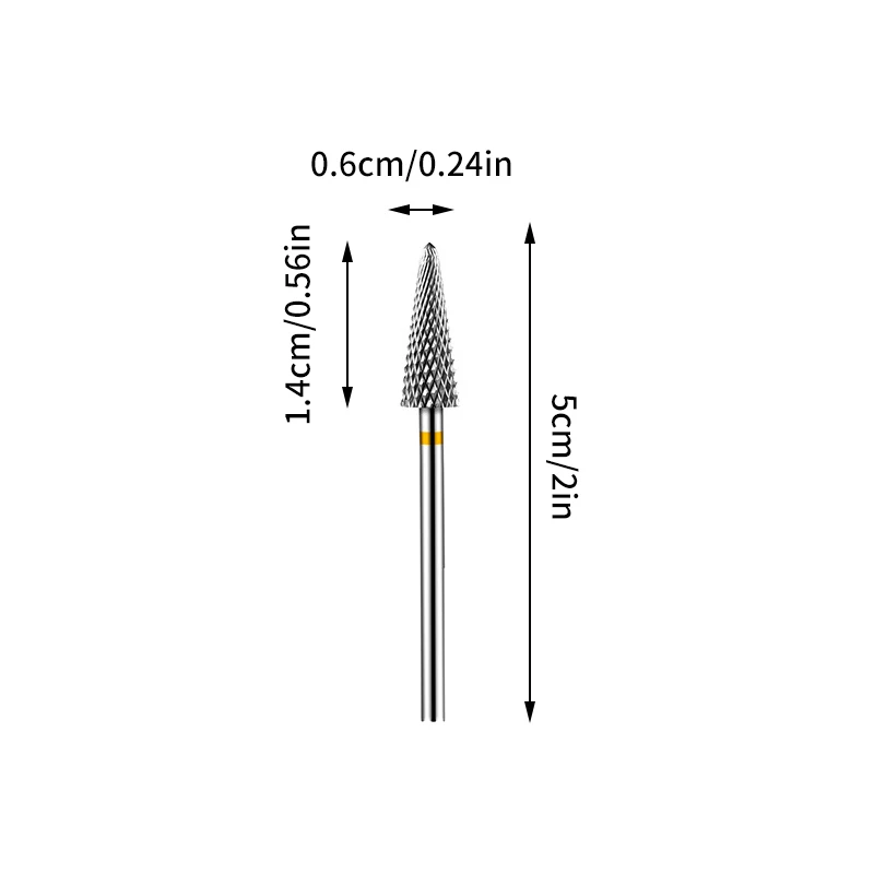 Tungsten Carbide Nail Drill Bit, Rodar Burr, Milling Nail Cutter Bits, Furadeira Elétrica para Manicure, Ferramentas Pedicure, 1Pc