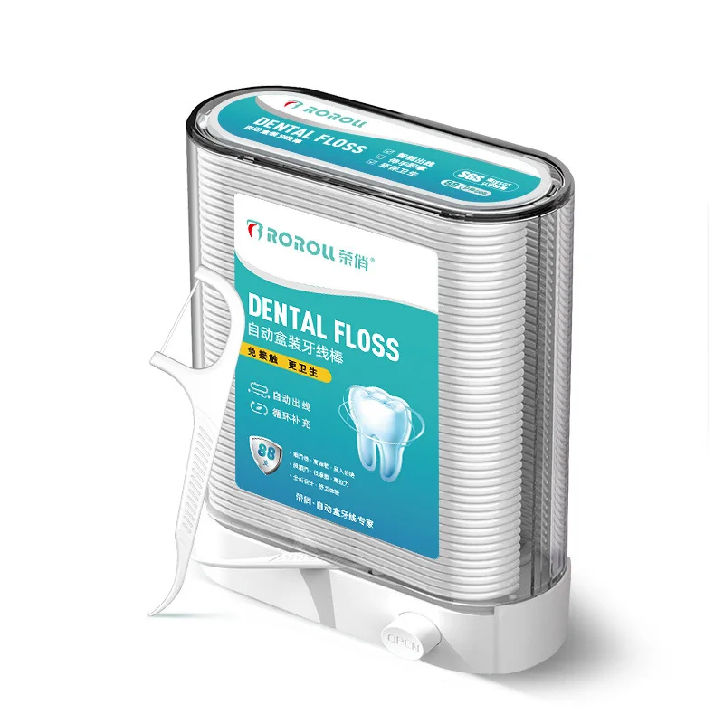 Automatic Dental Floss Box Disposable Polymer Dental Picks Dental Floss Sticks Travel Portable Storage Case for Dental Floss