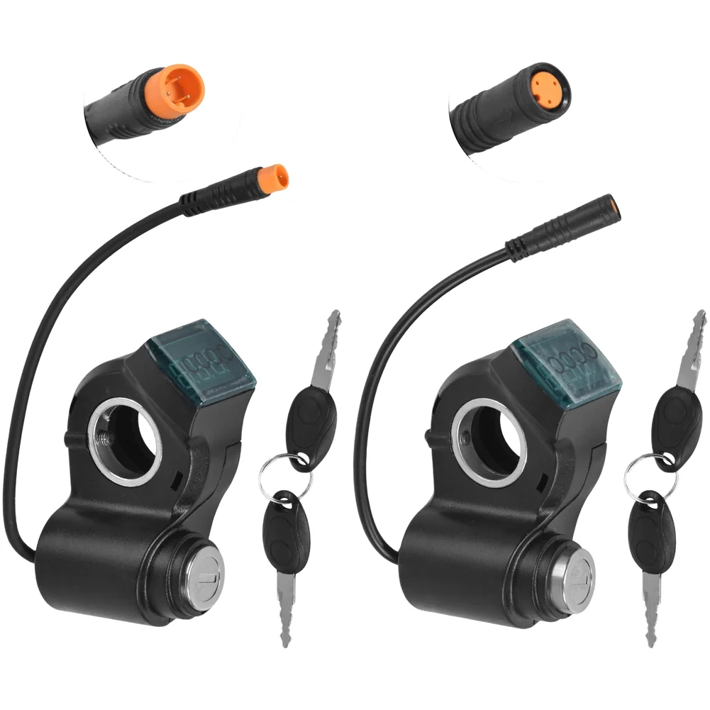 Digital Display Switch Lock for Kugoo Electric Scooter with Key Black ABS Waterproof Battery Voltage Indicator