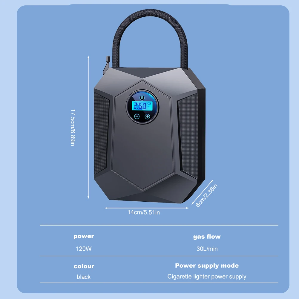 Digitale bandenpomp DC 12V auto fietsbanden luchtpomp hoge precisie auto luchtcompressor voor auto motorfietsen fietsen
