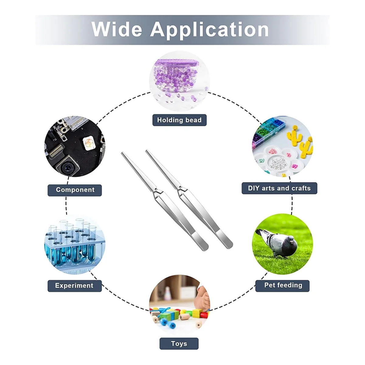 Пинцет ABLK для рукоделия, 6-компонентный пинцет с фиксатором, обратный пинцет для изготовления ювелирных изделий, электроники, ремонта часов