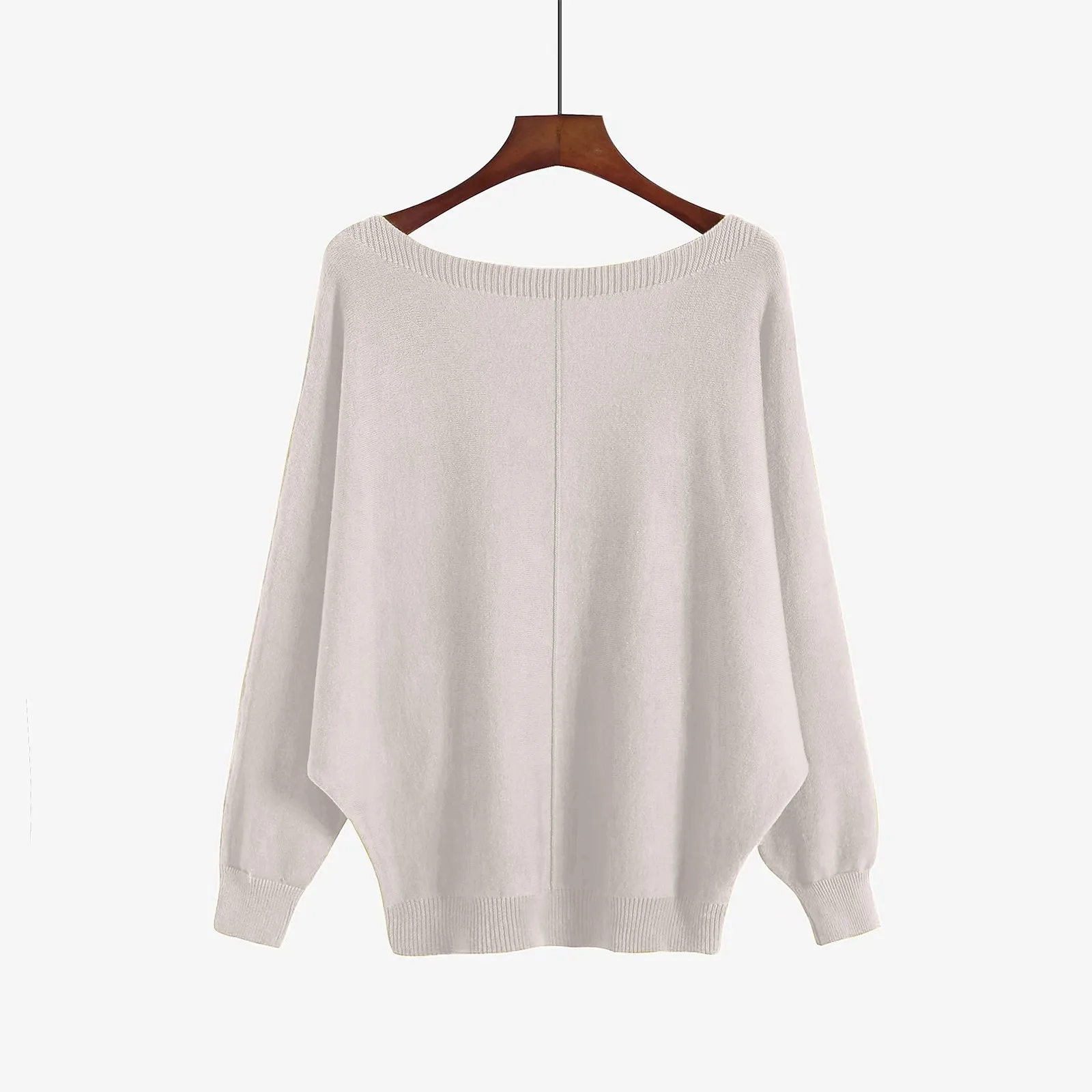 

Women's Batwing Sleeve Boat Neck Oversized Knit Sweater For Fall & Womens Petite Sweaters Fireside Sweater Solid Color Hoodies