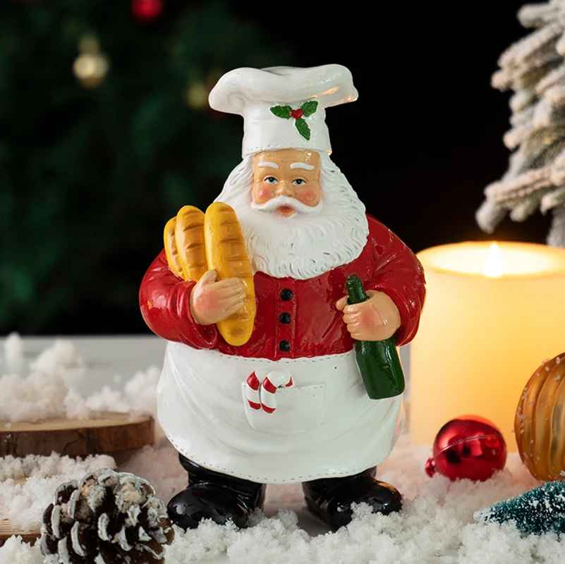 Christmas Statue Home Decor Resin Santa Claus Ornaments Sculptures Christmas Decorations Living Room Table Desktop Drop Shipping