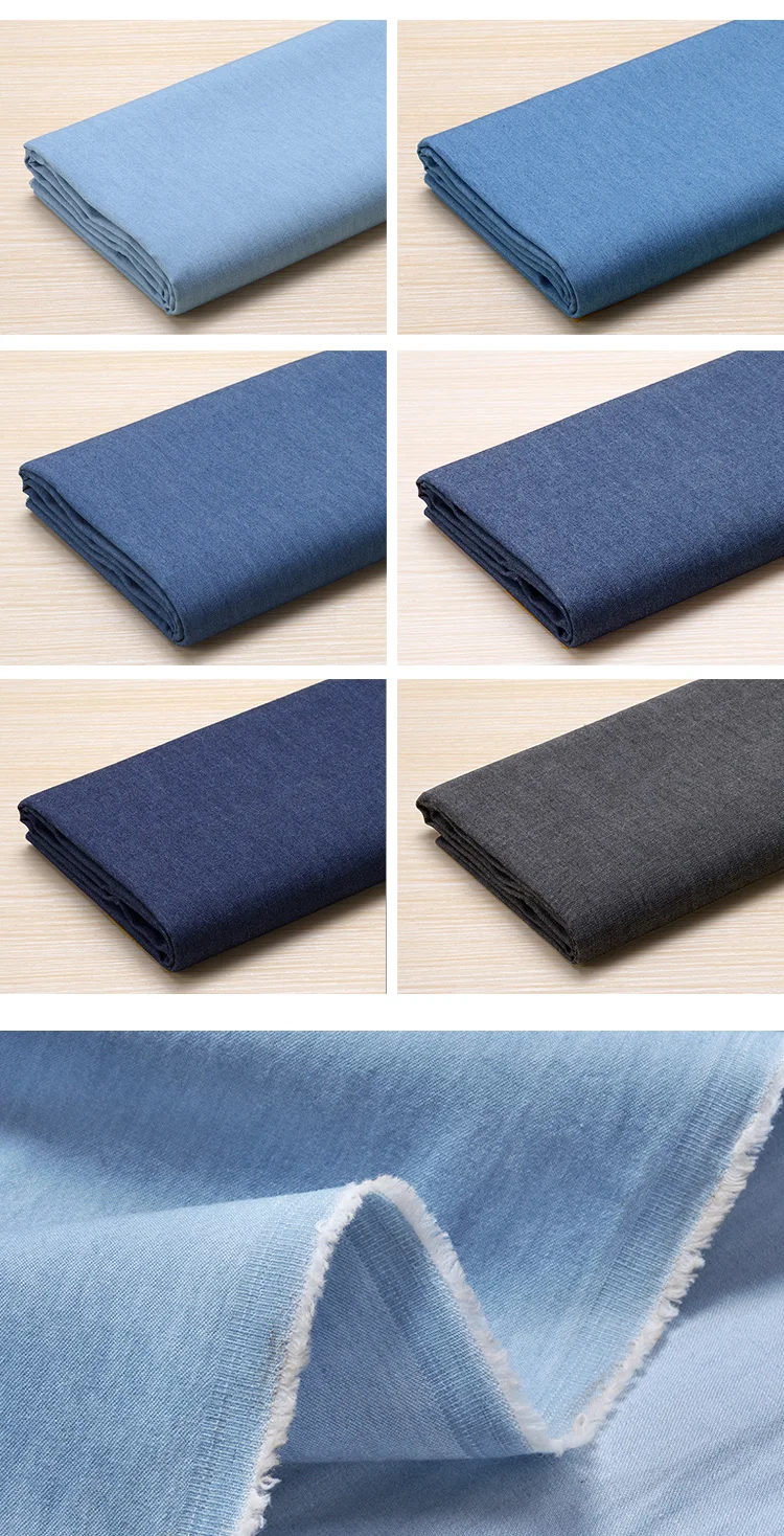 Denim Fabric By The Meter for Jeans Coats Clothing Pants Sewing Thickened Textile Washed Cotton Designer Cloth Breathable Winter