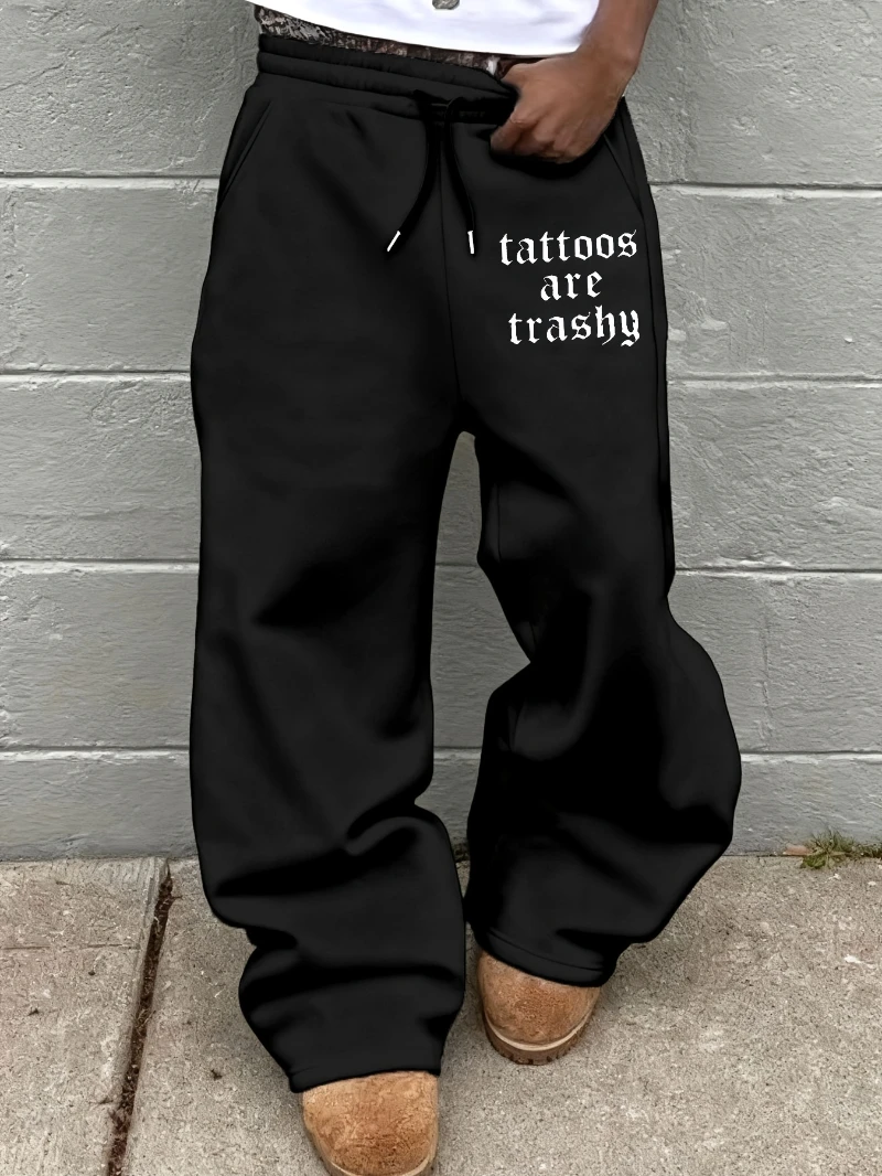 

Men's Versatile Solid Color Drawstring Loose Casual Sports Pants, Spring and Autumn Men's Outdoor Home Casual Pants