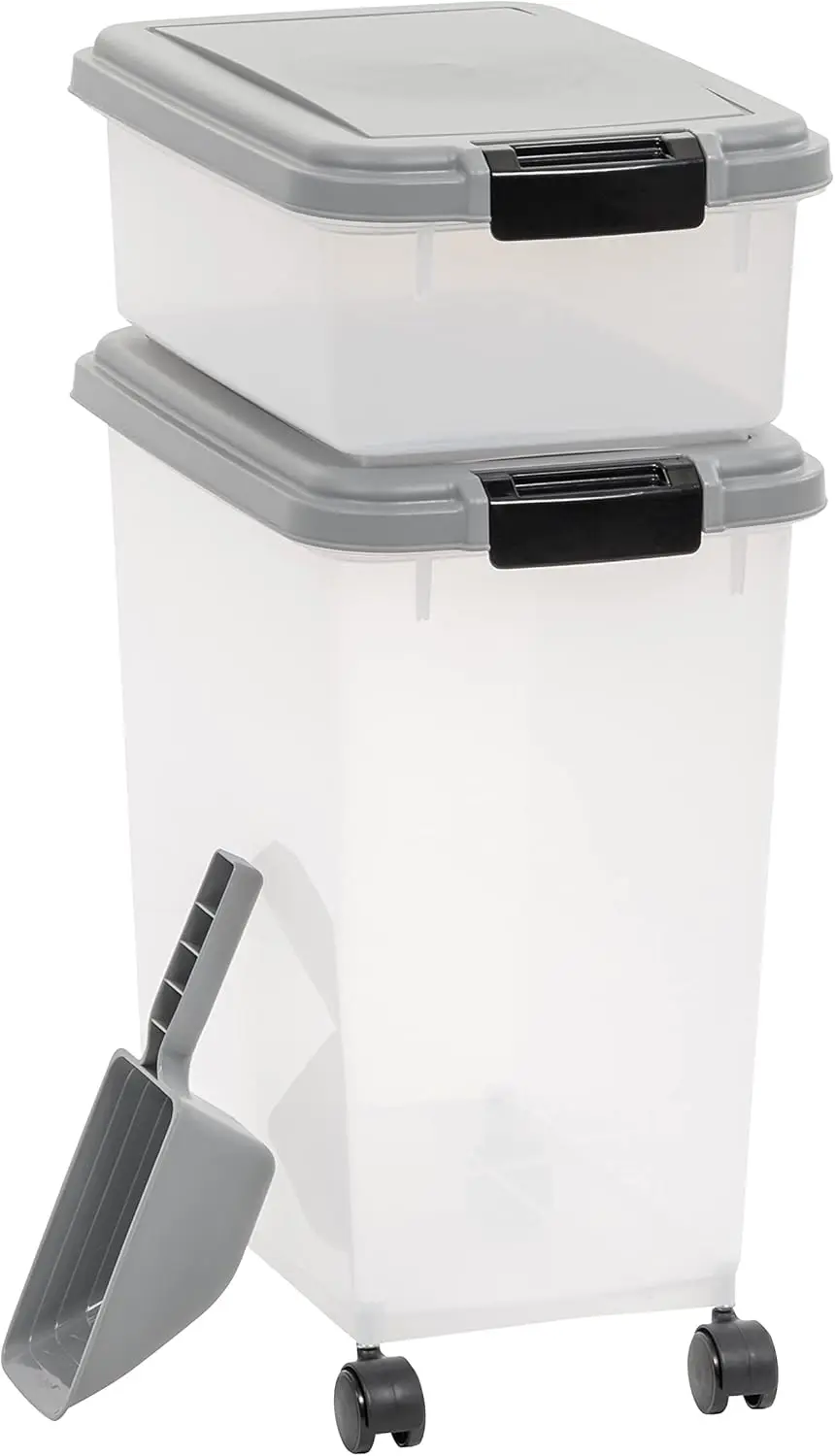 

3-Piece Airtight Pet Food Storage Container Set with Scoop, 33 QT + 12 QT for Freshness and Convenience