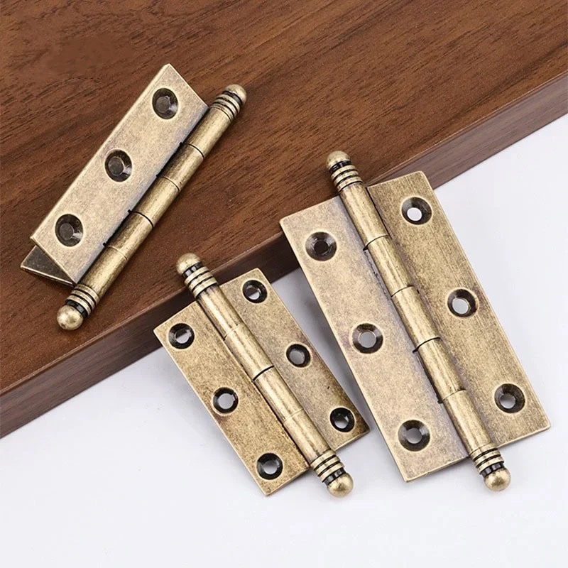 4Pcs Antique Brass Door Hinges 2/2.5/3 inch Furniture Cabinet Drawer Door Butt Hinge for Door Wooden Box Furniture Hardware