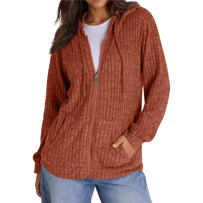 Women's Hoodie Long Sleeve Loose Fit Oversized Zip Up Casual Fashion Elegant Trendy Lightweight Soft