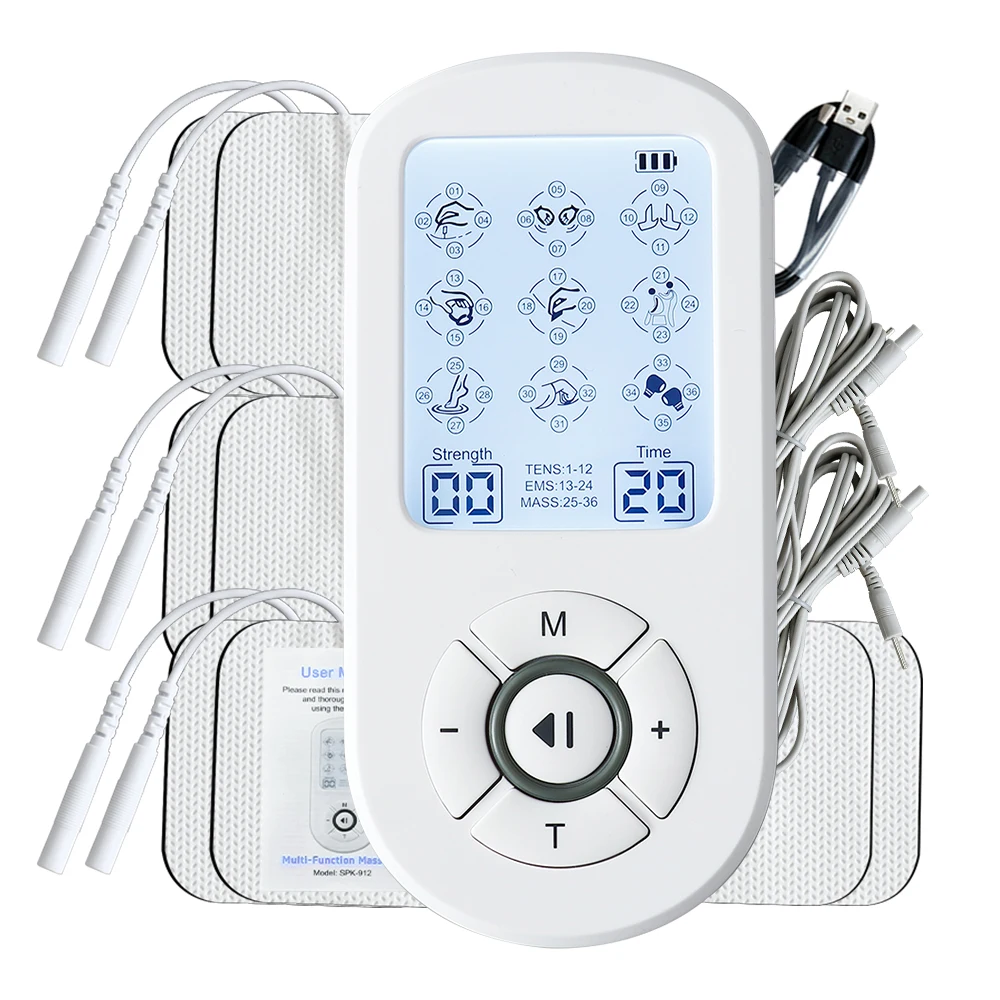 

36-режимный электрический стимулятор мышц TENS, физиотерапия, импульсный массажер для спины, шеи, плеч, суставов, облегчение боли, здравоохранение