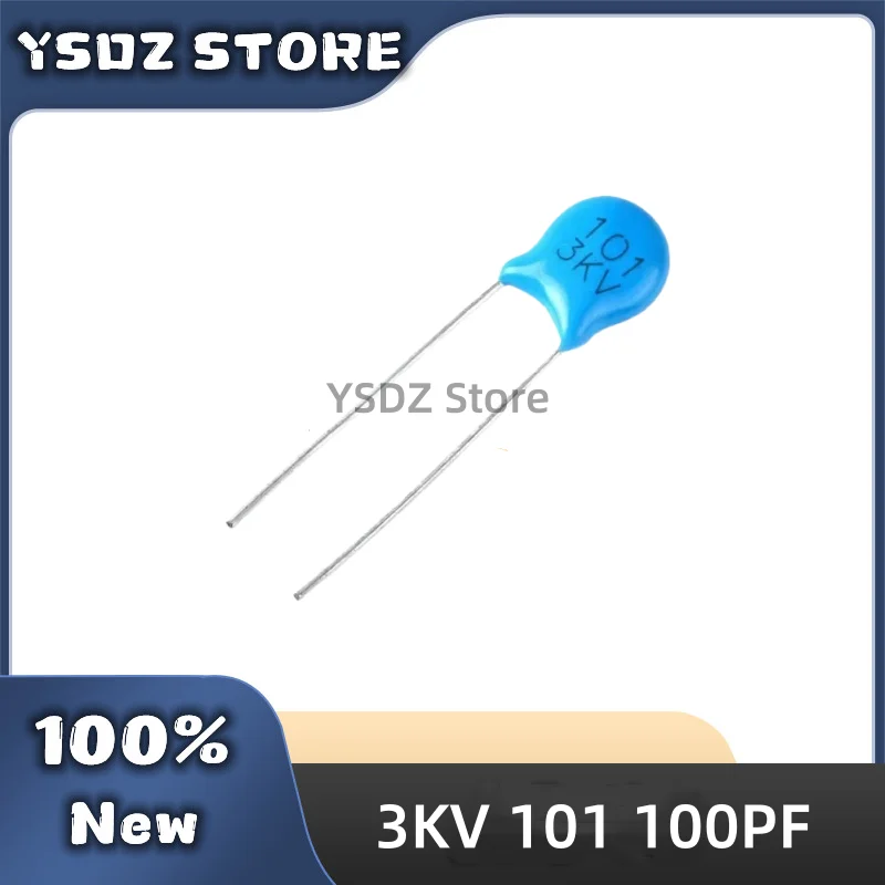 100PCS/LOT 3KV 101 100PF High Voltage Ceramic Capacitors DIP Capacitance 3000V 100pf