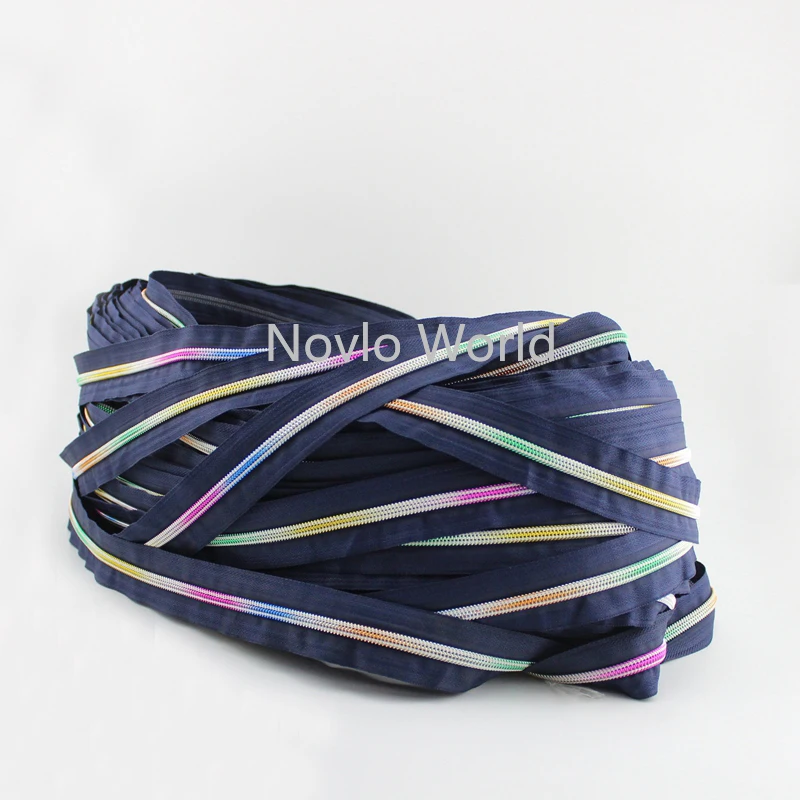 10 yards test 7 colors high-grade nylon zipper chain 5# nylon teeth colored teeth for clothes luggage bag accessories