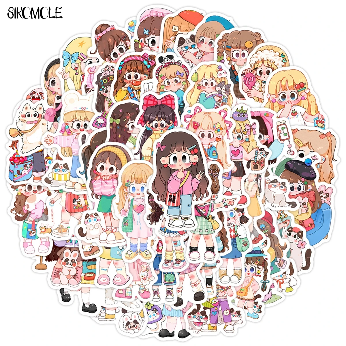 10/50/100 PIÈCES Dessin Animé Japonais Anime Fille Autocollants Tenue Esthétique BRICOLAGE Décoration Bagages Pour Enfants Autocollant Graffiti Autocollant Pack