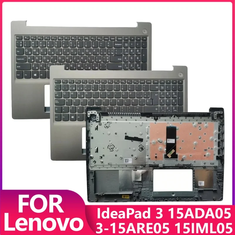 

Новый Оригинальный Верхний Корпус (Палмрест) для Ноутбуков Lenovo IdeaPad 3 15ADA05, 3-15ARE05, 15IML05, 15IIL05, 15IGL05 с клавиатурой SP/RU
