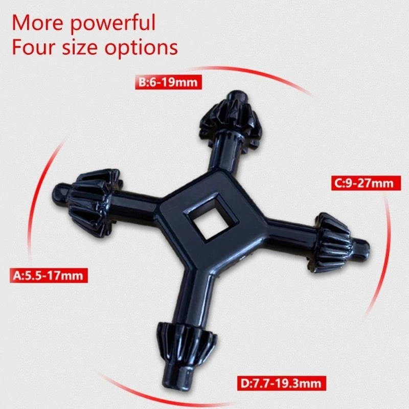 N58C Multipurpose 4 في 1 Drill Chuck مفتاح مفتاح 4 رئيس تشاك محترف لمعظم أدوات الطاقة وآلات الحفر
