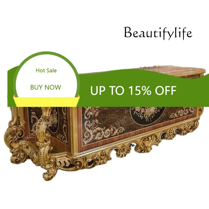 

Европейский напольный шкаф ручной работы из массива дерева с резьбой в виде цветов, для гостиной, в неоклассическом французском стиле, роскошный ТВ-шкаф X