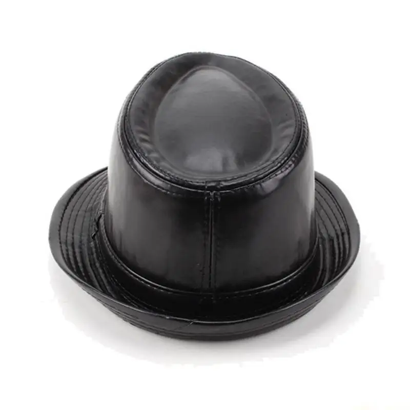 31BF Gentleman Pu Hat for the Older Casual Vintage Hat Church Hat Model Show Christmas Party Taking Photos Supplies