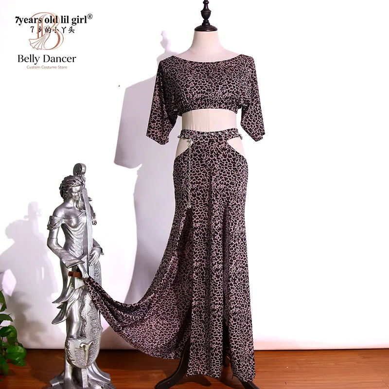 Customized Bellydance Costumes Women Top and Skirt 2PCS Set Oriental Dancewear Sexy Group Stage Wear Performance Clothing Suit