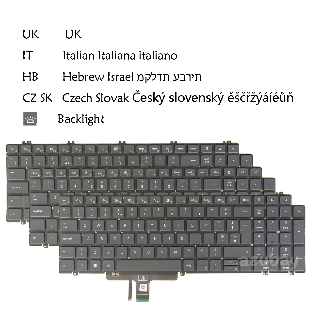 

Великобритания, итальянская чешская словацкая иврит-клавиатура для Dell PK133MM2B15 4900M607070U Precision 3560 3561 3570 3571 3580 3581 7670 с подсветкой