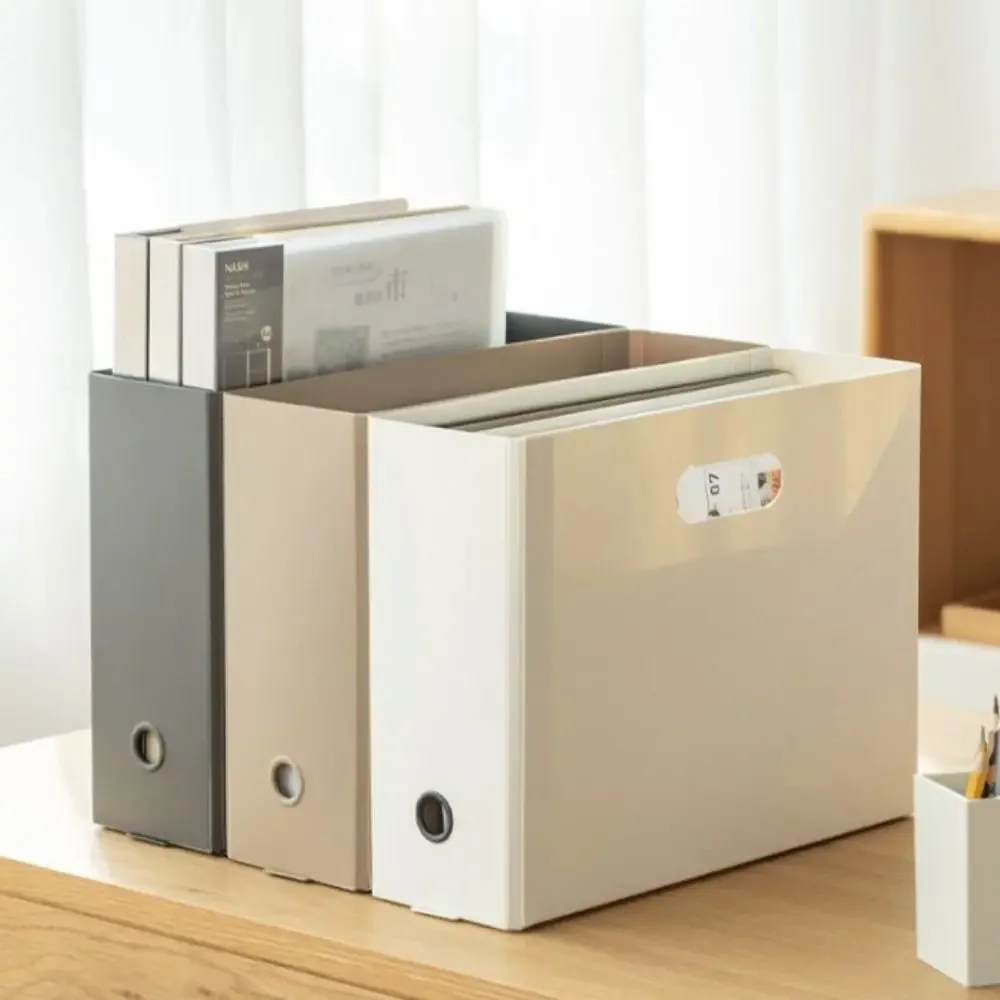 New Plastic File Box Foldable Large Capacity Document Organizer Box Stationery Supplies Foldable Desk Organizer