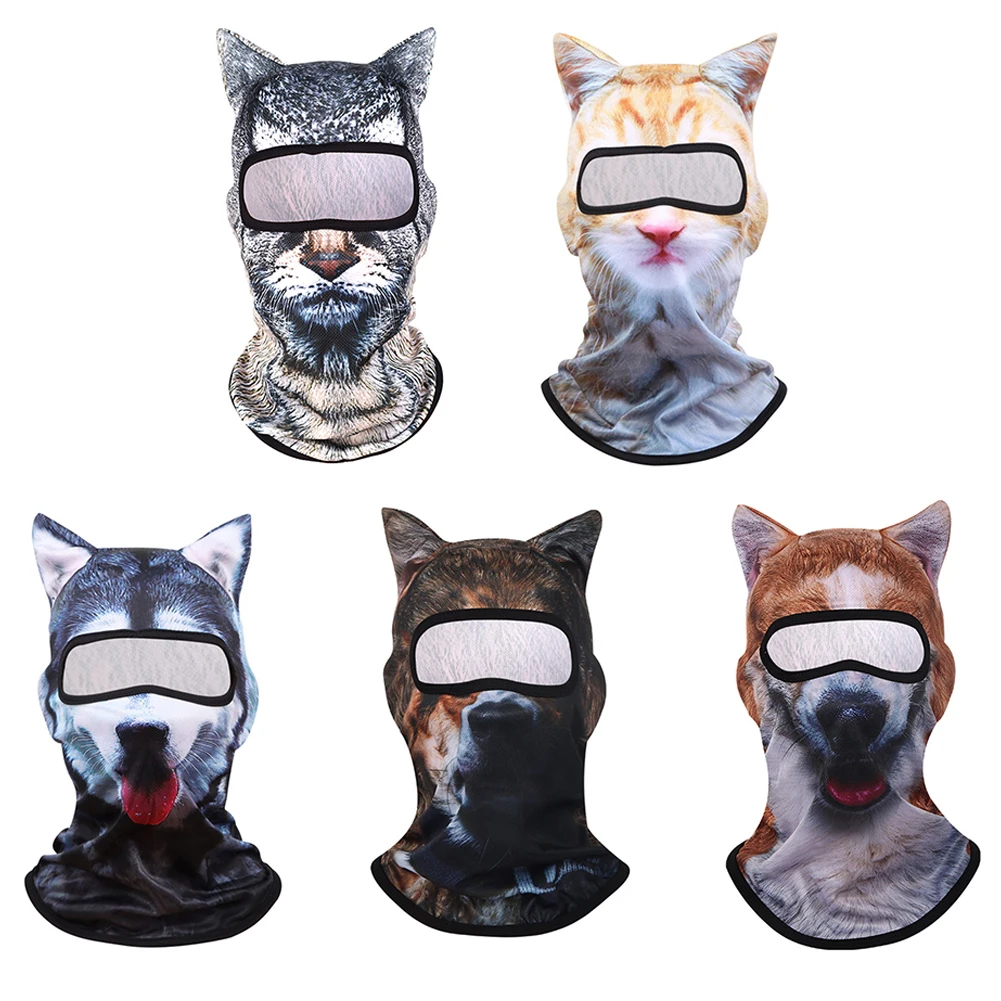 بالاكلافا على شكل حيوان ثلاثي الأبعاد مع آذان، قناع غطاء رأس لطيف مطبوع عليه حيوانات لطيف وجيد التهوية للأنشطة الخارجية