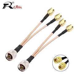 RF Coaxial RG316 Cable N Male to 2X SMA Female Connector Y Type Splitter Combiner Jumper Pigtail Adapter WIFI Router Antenna