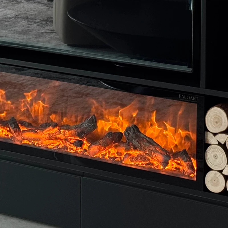 

70cm Ultra Slim Contemporary Electric Fireplace,7 Colors Lifelike Flame,Heating & Home Art Decor