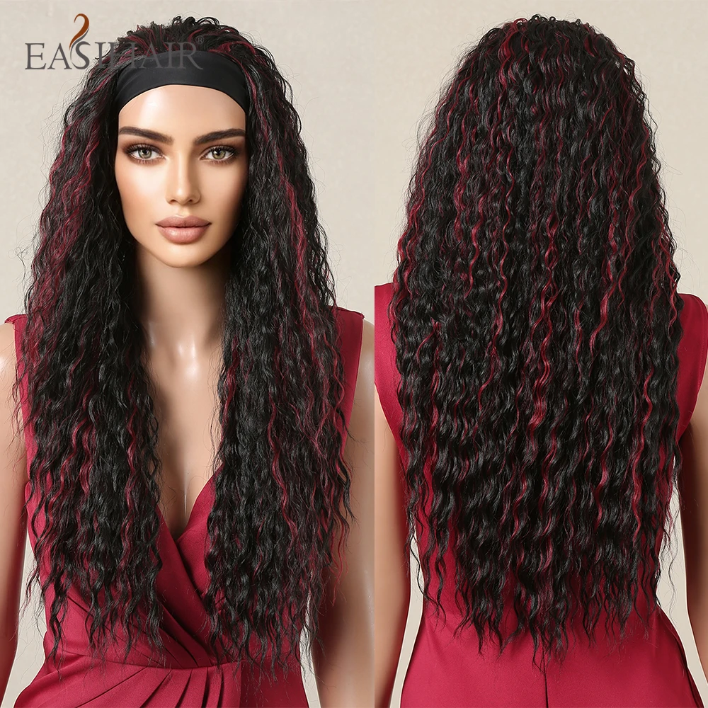 Women's Natural Wavy Brown Highlight Headband Wig
