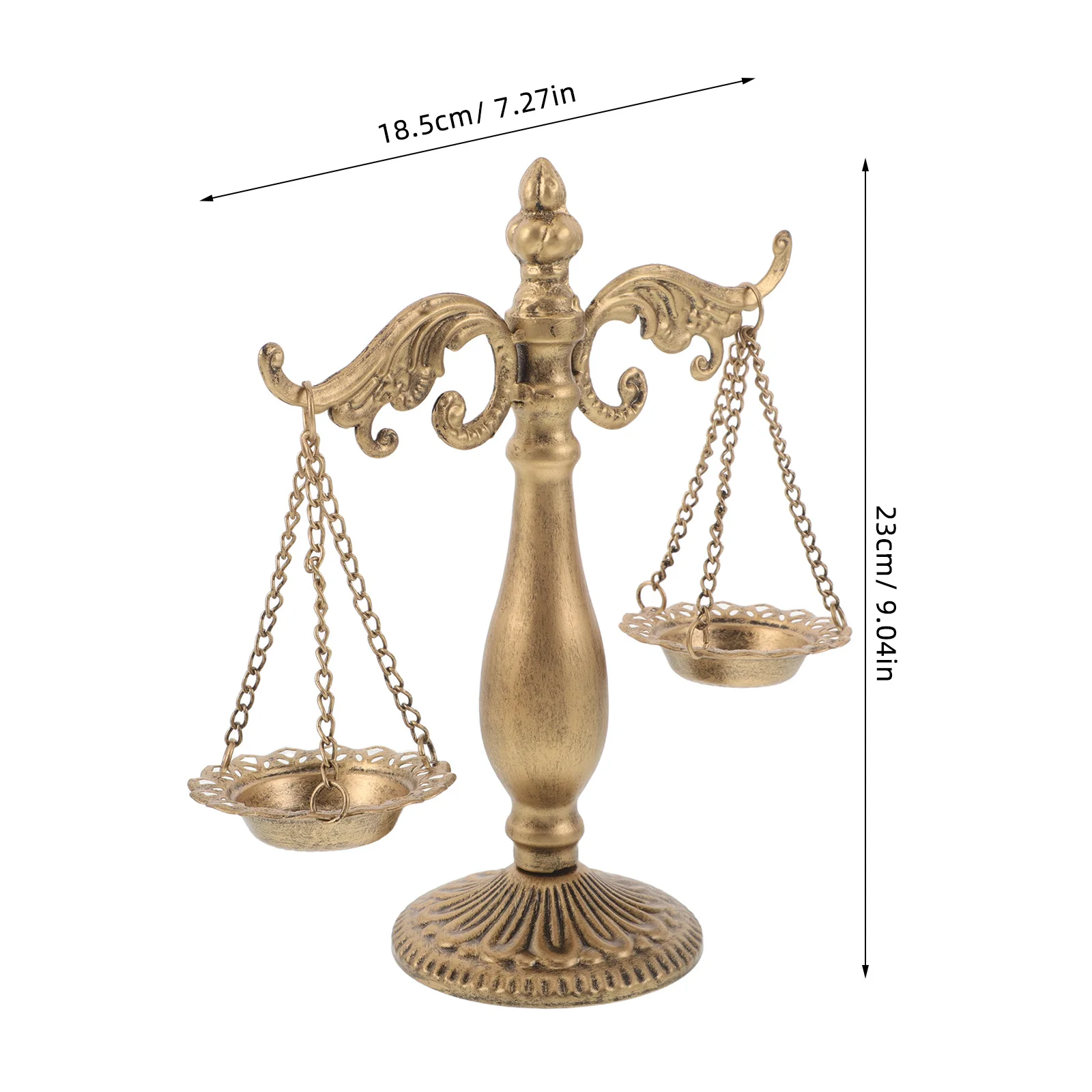 Retro Wrought Iron Balance Scale Ornament Vintage Libra Decor for Home Office Desk Shelf Lawyer Study Room Decoration