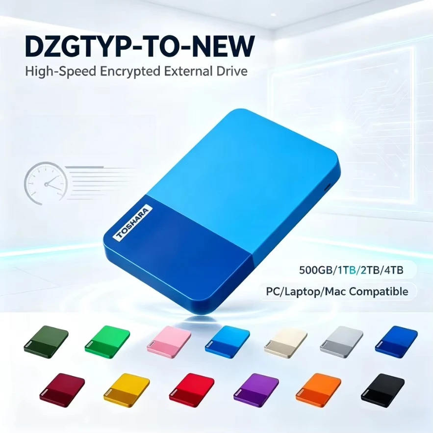 Original T0 Portable External Hard Drive RoyalBlue/White/Blue High Speed Storage Disk Compatible with Laptop Desktop Mac Android
