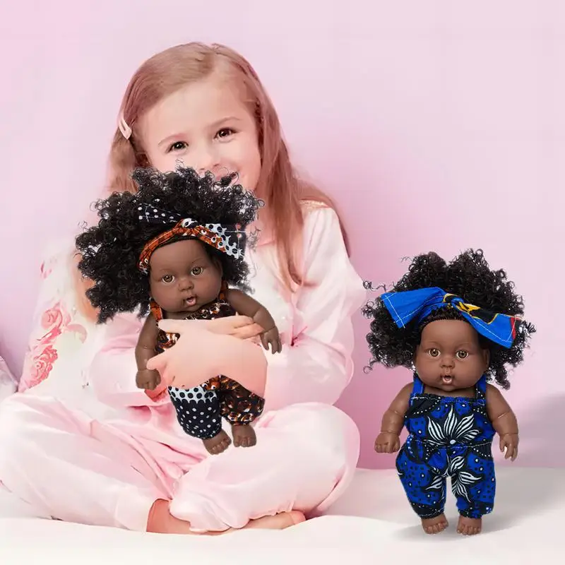 Zwarte Babypop Echt Uitziende Baby Poppen Realistische Zwarte Pasgeboren Baby Meisje Poppen Afro Amerikaanse Reborn Peuter Poppen Voor Meisjes