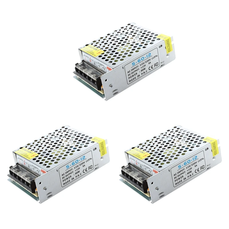 FULL-3X New Hot Selling 12V 5A Switching Power Supply For LED Strip Light