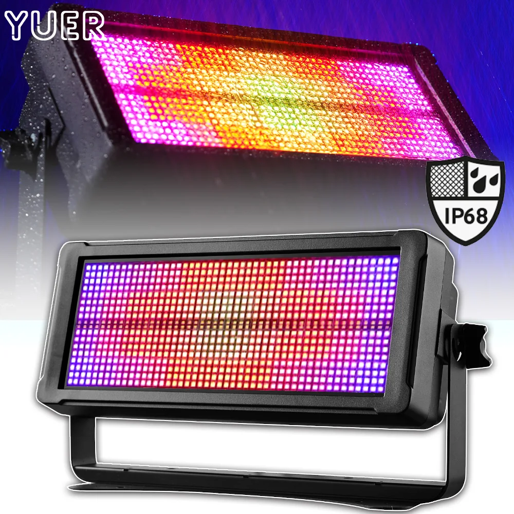 YUER Waterproof IP68 LED 500W RGBW Strobe Wash Effect 48+12 Zones For Outdoor Party Events Background Dj Party Disco Decoration
