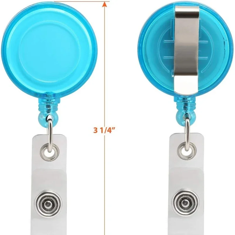 2pcs/set Retractable Badge Reels Card Clips for ID Tag Name Badge Holder Pass Business Employee's Work Card Holder Clip Reel